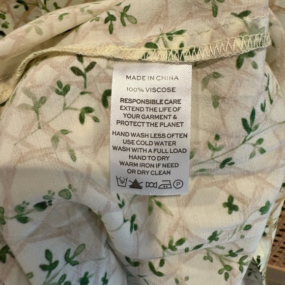 NWT Small Hill House Home The Dominque Dress in Basketweave Vine, Yellow - Picture 8 of 11